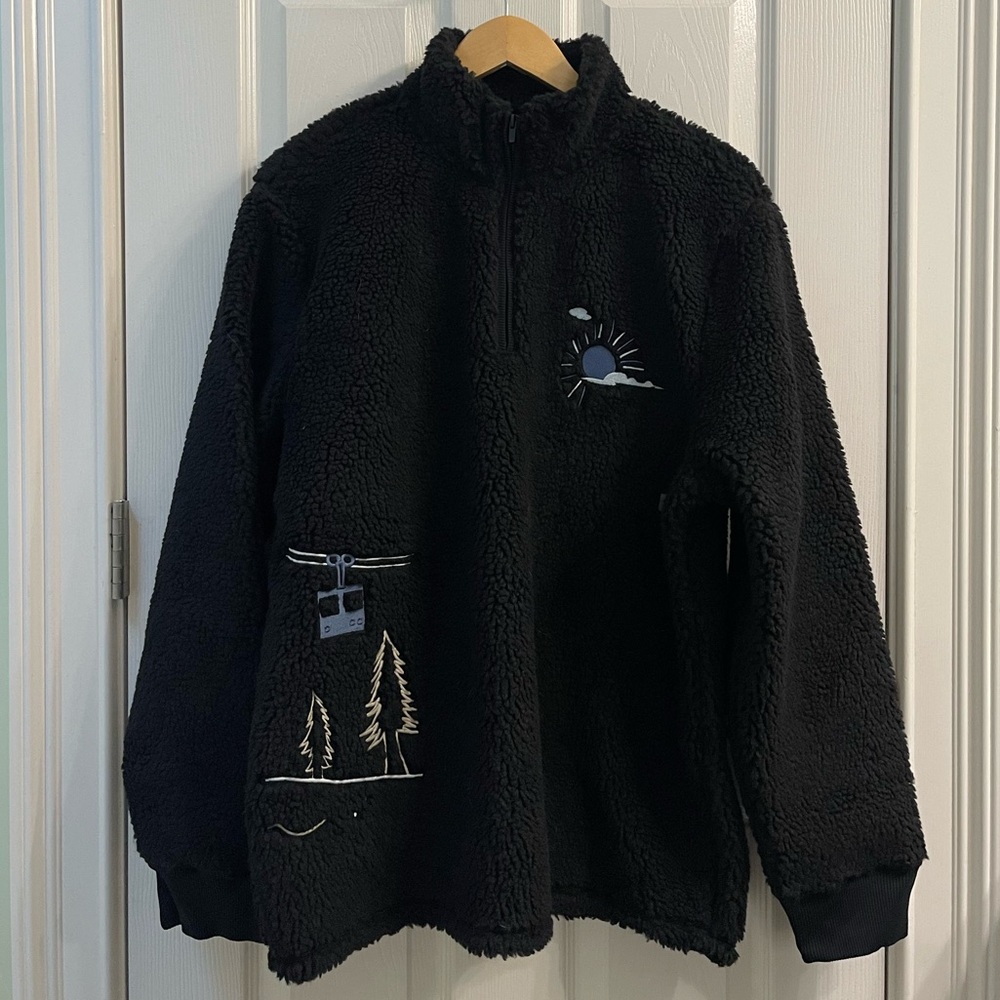 Express Black Fleece Ski Embroidered Quarterzip